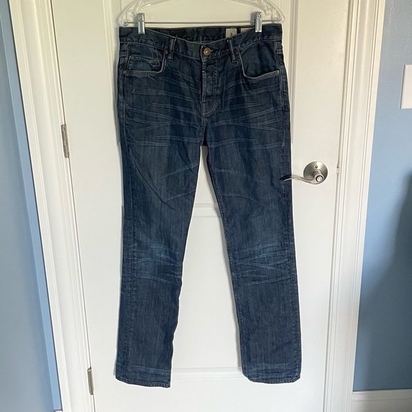 AllSaints Men's Blue Spitalfields Button Fly Cotton Jeans Size 32 - 47518 - Picture 2 of 12
